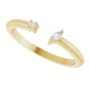 126267 / Ring / Set / 14K Yellow / Natural Diamond / Natural Diamond / Polished / .04 Ctw Natural Diamond Negative Space Ring