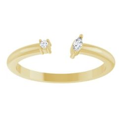 126267 / Ring / Set / 14K Yellow / Natural Diamond / Natural Diamond / Polished / .04 Ctw Natural Diamond Negative Space Ring