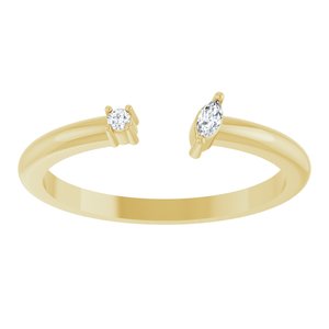 126267 / Ring / Set / 14K Yellow / Natural Diamond / Natural Diamond / Polished / .04 Ctw Natural Diamond Negative Space Ring