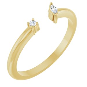 126267 / Ring / Set / 14K Yellow / Natural Diamond / Natural Diamond / Polished / .04 Ctw Natural Diamond Negative Space Ring