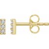 652862 / Earring / Set / Lab-Grown Diamond / Round / 1.2 Mm / 14K Yellow / Pair / Friction Backs Included / Polished / .05 Ctw Lab-Grown Diamond Bar Earrings