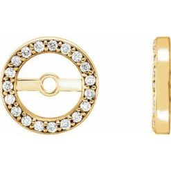 85848 / Set / 14K Yellow / 4.6 Mm / Pair / Polished / .08 Ctw Natural Diamond Earring Jackets