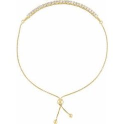 Brc894 / Bracelet / 14K Yellow / Set / Lab-Grown Diamond / Round / 2 Mm / 9 1/2 In / Si1-Si2