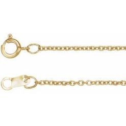 Ch1015 / 14K Yellow / Cable / 1 Mm / 16-18 In / Spring Ring / Polished / Adjustable Cable Chain