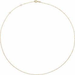 Ch1015 / 14K Yellow / Cable / 1 Mm / 16-18 In / Spring Ring / Diamond-Cut / Adjustable Diamond-Cut Cable Chain