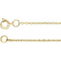 Ch1015 / 14K Yellow / Cable / 1 Mm / 16-18 In / Spring Ring / Diamond-Cut / Adjustable Diamond-Cut Cable Chain