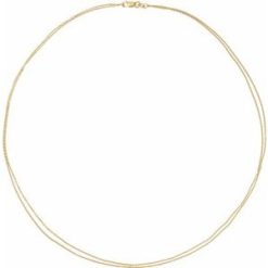 Ch990 / 14K Yellow / Cable / 1 Mm / 18 In / Lobster Clasp / Diamond-Cut / Double Strand Diamond-Cut Cable Chain