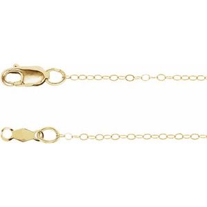 Ch464 / 14K Yellow / Cable / 1 Mm / 20 In / Lobster Clasp / Polished / Flat Cable Chain