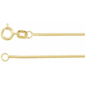 Ch331 / 14K Yellow / Snake / 1 Mm / 16 In / Spring Ring / Polished / Round Snake Chain