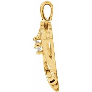 G-H / Polished / 1/10 Ct Natural Diamond Heart Pendant