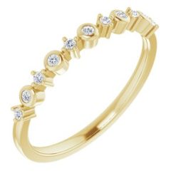 652244 / Ring / Set / 14K Yellow / Natural Diamond / Round / Natural Diamond / Polished / 1/10 Ctw Natural Diamond Ring