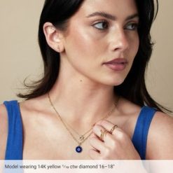 G-H / 16-18 In / Polished / 1/10 Ctw Natural Diamond Star Of David Necklace