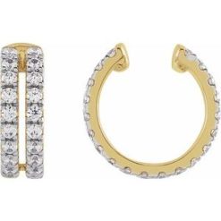 688881 / Earring / Set / Lab-Grown Diamond / Round / 1.4 Mm / 14K Yellow / Each / Polished / 1/2 Ctw Lab-Grown Diamond Cuff Earring