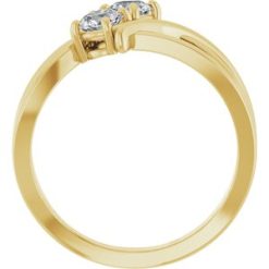 123228 / Ring / Set / 14K Yellow / Lab-Grown Diamond / Round / 4.1 Mm / Polished / 1/2 Ctw Lab-Grown Diamond 2-Stone Ring