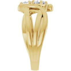 123228 / Ring / Set / 14K Yellow / Lab-Grown Diamond / Round / 4.1 Mm / Polished / 1/2 Ctw Lab-Grown Diamond 2-Stone Ring