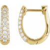 689136 / Earring / Set / 14K Yellow / Natural Diamond / Round / 14.9 Mm / 3.9 Mm / 1.7Mm :: 1/2 Ctw / I1