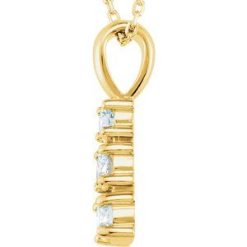 G-H / 18 In / Polished / 1/2 Ctw Natural Diamond 3-Stone Necklace