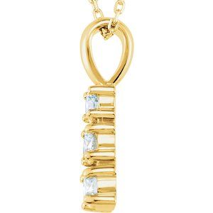 G-H / 18 In / Polished / 1/2 Ctw Natural Diamond 3-Stone Necklace