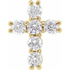 R42309 / Pendant / Set / 14K Yellow / Round / Lab-Grown Diamond / 2.4Mm :: 1/3 Ctw / Si1-Si2