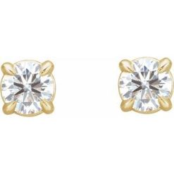 G-H / Friction / Friction Backs Included / 4-Prong / Polished / 3/8 Ctw Natural Diamond Claw-Prong Cocktail Earrings