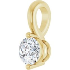 G-H / Polished / 1/4 Ct Lab-Grown Diamond 2-Prong Solitaire Basket Pendant