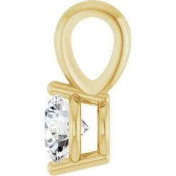 88236 / Pendant / Set / 14K Yellow / Round / Lab-Grown Diamond / 4Mm :: 1/4 Ct / Si1-Si2
