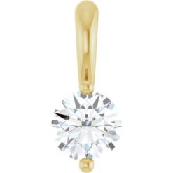 88236 / Pendant / Set / 14K Yellow / Round / Lab-Grown Diamond / 4Mm :: 1/4 Ct / Si1-Si2