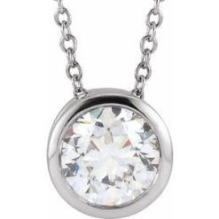 653706 / Necklace / Set / 14K Yellow / Round / Lab-Grown Diamond / 5.7Mm :: 3/4 Ct / Si