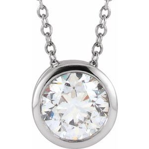 653706 / Necklace / Set / 14K Yellow / Round / Lab-Grown Diamond / 5.7Mm :: 3/4 Ct / Si