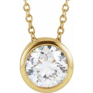 653706 / Necklace / Set / 14K Yellow / Round / Lab-Grown Diamond / 5.7Mm :: 3/4 Ct / Si