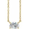 87572 / Necklace / Set / 14K Yellow / Oval / Natural Diamond / 5 X 3Mm :: 1/4 Ct / Si2-Si3