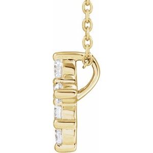 G-H / 18 In / Polished / 1/4 Ctw Lab-Grown Diamond Cross Necklace