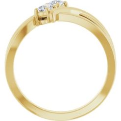 123228 / Ring / Set / 14K Yellow / Lab-Grown Diamond / Round / 3.2 Mm / Polished / 1/4 Ctw Lab-Grown Diamond 2-Stone Ring