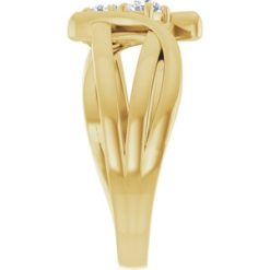 123228 / Ring / Set / 14K Yellow / Lab-Grown Diamond / Round / 3.2 Mm / Polished / 1/4 Ctw Lab-Grown Diamond 2-Stone Ring