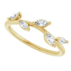 122971 / Ring / Set / 14K Yellow / Lab-Grown Diamond / Marquise / 4 X 2 Mm / Lab-Grown Diamond / Polished / 1/3 Ctw Lab Grown Diamond Leaf Ring