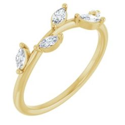 122971 / Ring / Set / 14K Yellow / Lab-Grown Diamond / Marquise / 4 X 2 Mm / Lab-Grown Diamond / Polished / 1/3 Ctw Lab Grown Diamond Leaf Ring