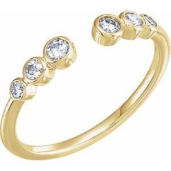 123339 / Ring / Set / 14K Yellow / Natural Diamond / Round / Natural Diamond / Polished / 1/4 Ctw Natural Diamond Negative Space Ring