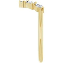 124639 / Ring / Set / 14K Yellow / Lab-Grown Diamond / Marquise / 2 Mm / Lab-Grown Diamond / Polished / 1/4 Ctw Lab Grown Diamond Multi-Stone V Bar Ring