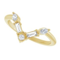 124639 / Ring / Set / 14K Yellow / Lab-Grown Diamond / Marquise / 2 Mm / Lab-Grown Diamond / Polished / 1/4 Ctw Lab Grown Diamond Multi-Stone V Bar Ring