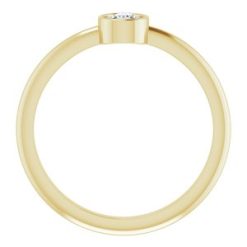 124640 / Ring / Set / 14K Yellow / Natural Diamond / Round / 4 Mm / Polished / 1/5 Ct Natural Diamond Solitaire Rose-Cut Stackable Ring