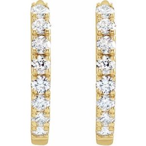 G-H / Pair / Hinged / Polished / 1/5 Ctw Lab-Grown Diamond Hoop Earrings
