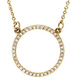 84155 / Necklace / Set / 14K Yellow / Round / Lab-Grown Diamond / 16.9 X 16.9 Mm / 1Mm :: 1/5 Ctw / Si1-Si2