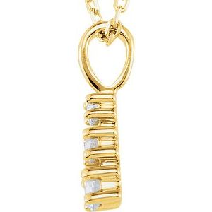 G-H / 18 In / Polished / 1/6 Ctw Lab-Grown Diamond 3-Stone Necklace