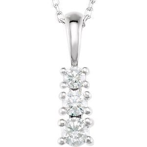 21624 / Necklace / Set / 14K Yellow / Round / Natural Diamond / 3.4Mm :: 1/2 Ctw / Natural Diamond / I1