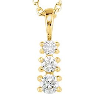 21624 / Necklace / Set / 14K Yellow / Round / Lab-Grown Diamond / 2.65Mm :: 1/6 Ctw / Lab-Grown Diamond / Si1-Si2