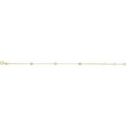 Ghi / 5 1/2-7 In / Polished / 1/6 Ctw Natural Diamond Bezel-Set 3-Station Bracelet