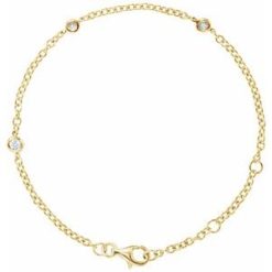 653468 / Bracelet / Set / 14K Yellow / Round / Natural Diamond / 2.3Mm :: 1/6 Ctw / I1