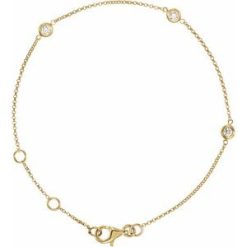 653468 / Bracelet / Set / 14K Yellow / Round / Natural Diamond / 2.3Mm :: 1/6 Ctw / I1