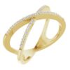 651752 / Ring / Set / 14K Yellow / Natural Diamond / Round / .95 Mm / Natural Diamond / Polished / 1/6 Ctw Natural Diamond Criss-Cross Ring