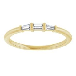 123714 / Ring / Set / 14K Yellow / Natural Diamond / Straight Baguette / 3 X 1.75 Mm / Natural Diamond / Polished / 1/6 Ctw Natural Diamond Stackable Ring